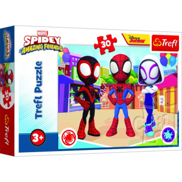 Puzzle Dobrodružství Spideyho a přátel 27x20cm 30 dílků v krabičce 21x14x4cm