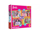 Puzzle 4v1 Šťastný svět Barbie 28,5x20,5cm v krabici 28x28x6cm