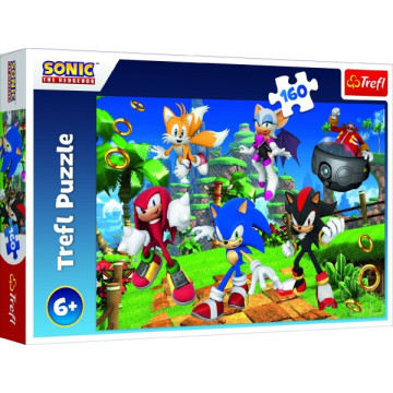 Puzzle Sonic a přátelé/Sonic The Hedgehog 41x27,5cm 160 dílků v krabici 29x19x4cm