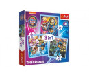 Puzzle 3v1 Mocná štěňata Tlapková patrola/Paw Patrol 20x19,5cm v krabici 28x28x6cm