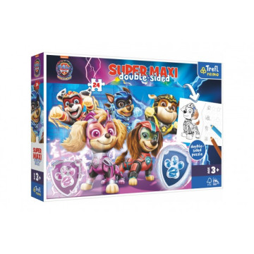 Puzzle SUPER MAXI oboustranné Psí tým v akci Tlapková patrola/Paw patrol 24 dílků v krab. 40x27x6cm