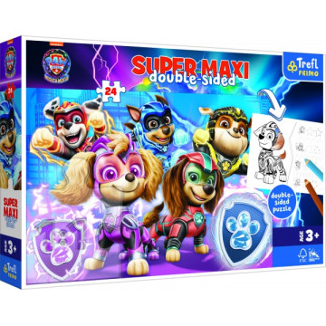 Puzzle SUPER MAXI oboustranné Psí tým v akci Tlapková patrola/Paw patrol 24 dílků v krab. 40x27x6cm