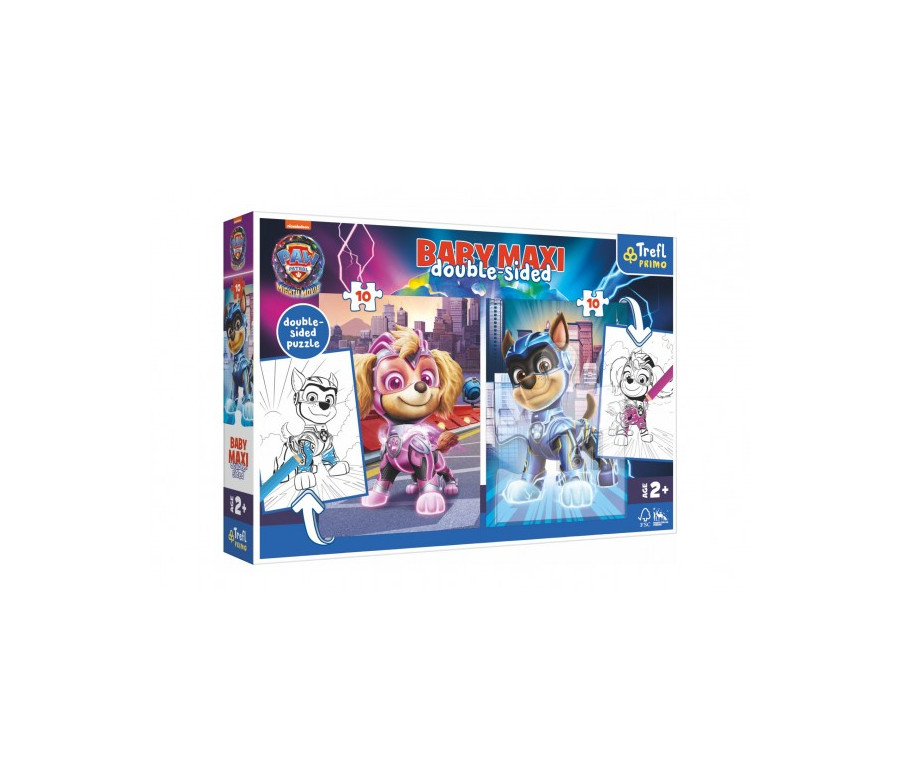 Puzzle MAXI oboustranné 2x10 dílků Hrdinští psi Tlapková patrola/Paw patrol v krab. 40x27x6cm 24m+