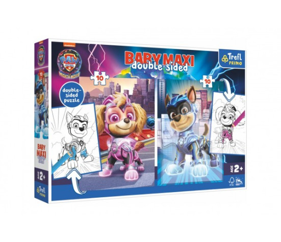 Puzzle MAXI oboustranné 2x10 dílků Hrdinští psi Tlapková patrola/Paw patrol v krab. 40x27x6cm 24m+