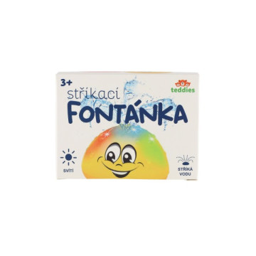 Hračka do vody Fontánka stříkací plast 10cm žlutá na baterie se světlem v krabičce 11x11x8cm