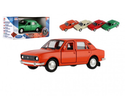 Auto Welly Škoda 105L kov/plast 11cm 1:34-39 na volný chod 4 barvy v krabičce 15x7x7cm