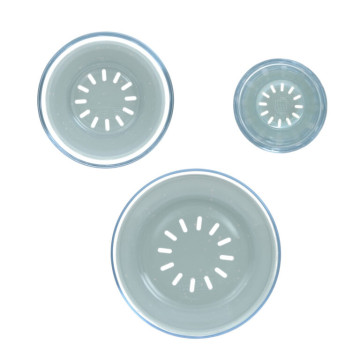 Dish Set Glass/Silicone blue