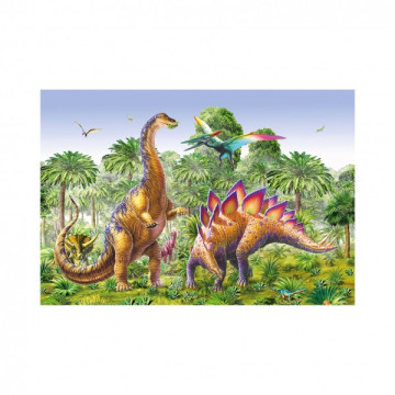 Puzzle 2v1 Souboj dinosaurů 2x48 dílků 26x18cm v krabici 19x27,5x4cm