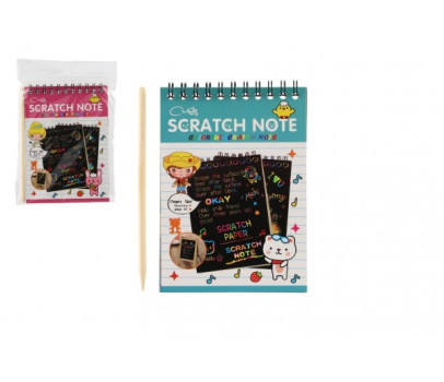 Škrabací/Vyškrabovací notes barevný 10 listů 10x14cm 2 barvy v sáčku