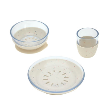 Dish Set Glass/Silicone nature