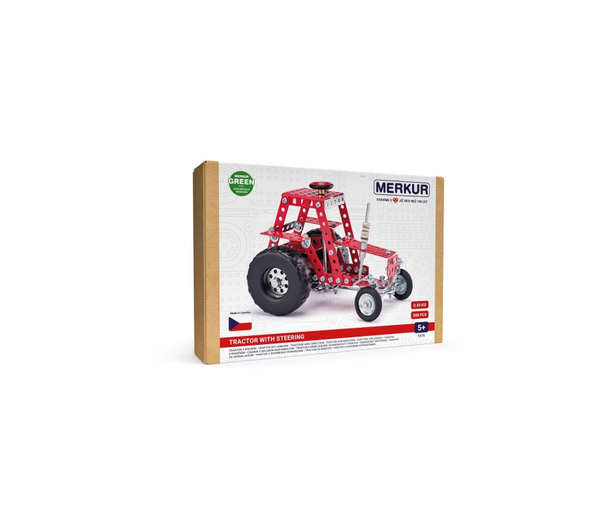 Stavebnice MERKUR 057 Traktor s řízením 208ks v krabici 26x18x5,5cm