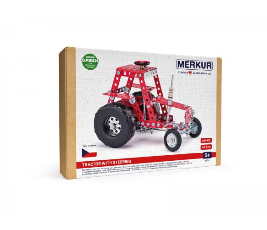 Stavebnice MERKUR 057 Traktor s řízením 208ks v krabici 26x18x5,5cm