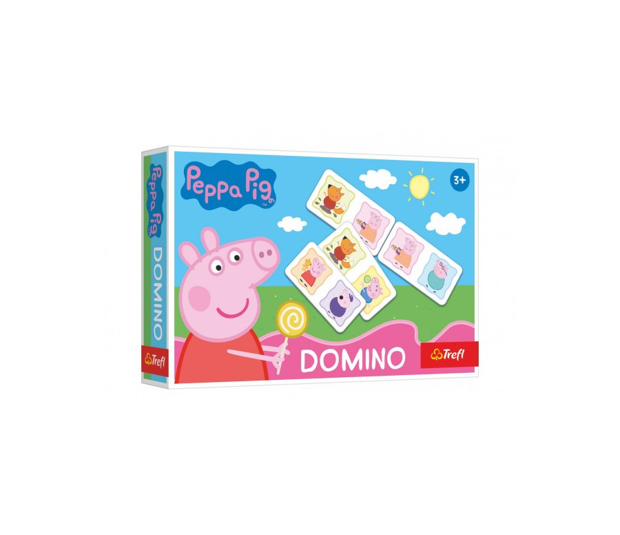 Domino papírové Prasátko Peppa/Peppa Pig 21 kartiček společenská hra v krabici 21x14x4cm