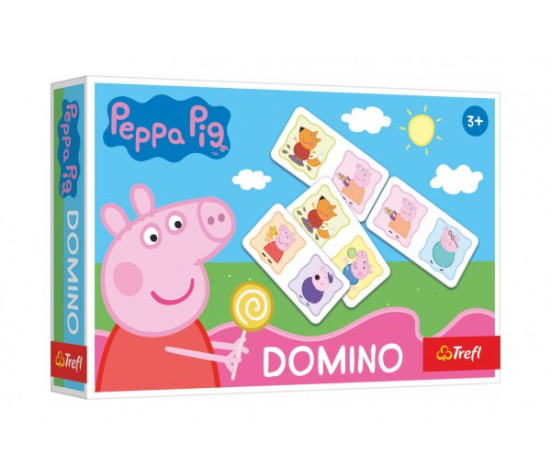 Domino papírové Prasátko Peppa/Peppa Pig 21 kartiček společenská hra v krabici 21x14x4cm