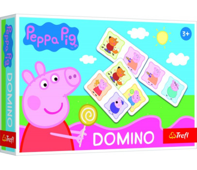 Domino papírové Prasátko Peppa/Peppa Pig 21 kartiček společenská hra v krabici 21x14x4cm