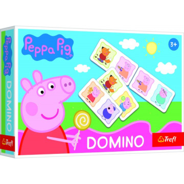 Domino papírové Prasátko Peppa/Peppa Pig 21 kartiček společenská hra v krabici 21x14x4cm