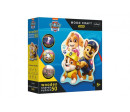 Dřevěné puzzle Junior 50 dílků Legrační Tlapková Patrola/Paw Patrol 19,5x23,5cm v krabici 20x20x6cm