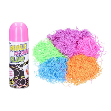 Nudle ve spreji FLUO/špagety ve spreji 17cm 250 ml 5 barev karneval