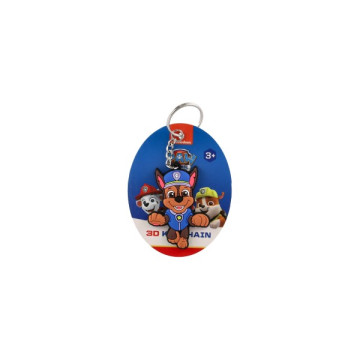 Klíčenka/Přívěsek 3D Tlapková patrola/Paw patrol guma 10 cm na kartě 60ks na kovovém stojanu