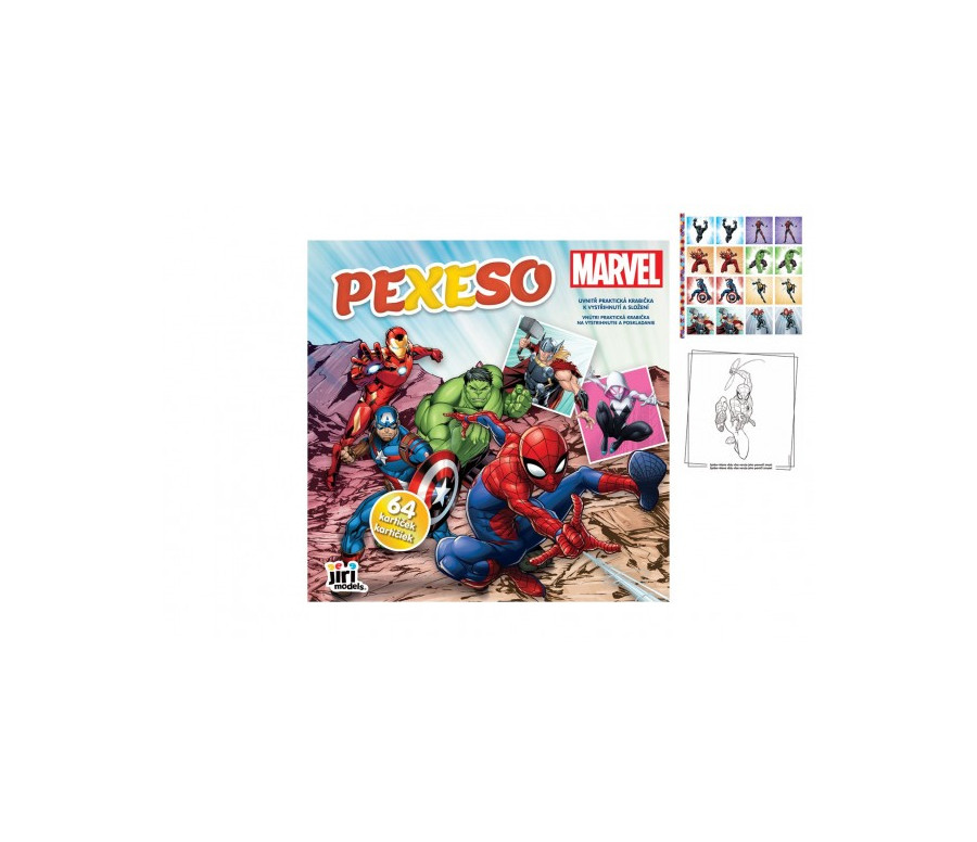 Pexeso v sešitu 64ks Marvel 21,5x21,5cm