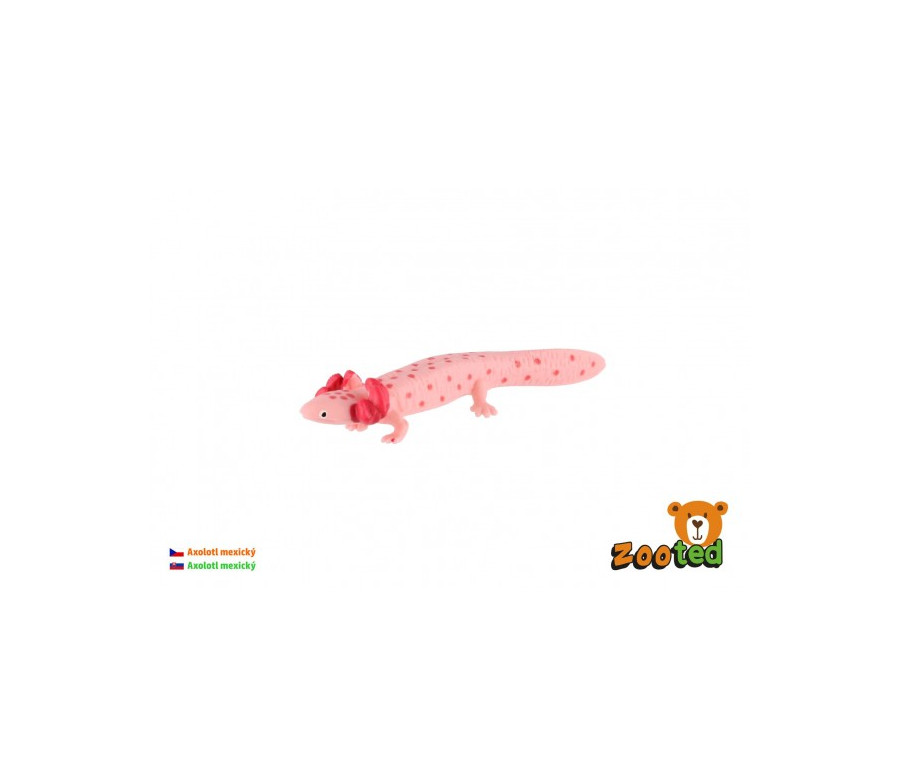 Axolotl mexický zooted plast 8cm v sáčku