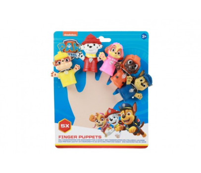 Maňásek prstový 5ks Tlapková patrola/Paw patrol guma 6cm na kartě 16,5x20cm