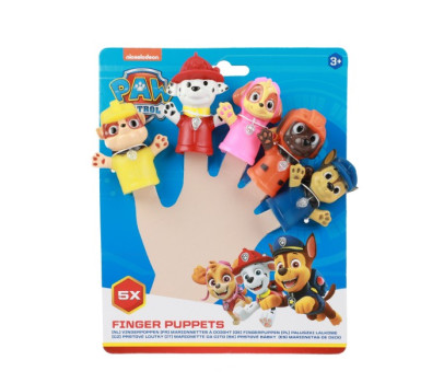 Maňásek prstový 5ks Tlapková patrola/Paw patrol guma 6cm na kartě 16,5x20cm