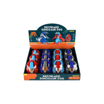 Dinosaurus/robot skládací vejce plast 11cm ve fólii 4 barvy 12ks v boxu