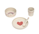 Dish Set PP/Cellulose Happy Rascals Heart lavender