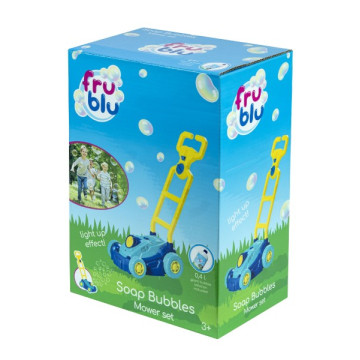 Bublifuk FRU BLU sekačka plast sada na výrobu mýdlových bublin+náplň 0,4L na bat. v krab. 20x28x13cm