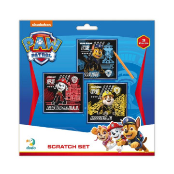 Škrabací obrázek 3ks barevný Tlapková patrola/Paw Patrol 20x20cm na kartě