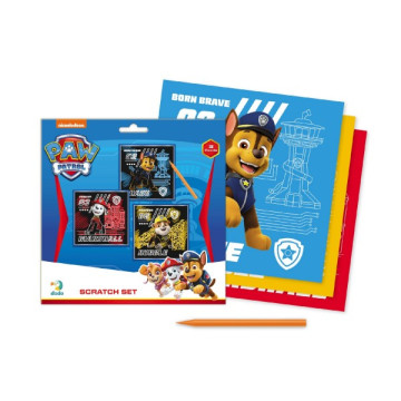 Škrabací obrázek 3ks barevný Tlapková patrola/Paw Patrol 20x20cm na kartě