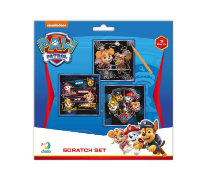 Škrabací obrázek 3ks barevný Tlapková patrola/Paw Patrol 20x20cm na kartě