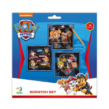 Škrabací obrázek 3ks barevný Tlapková patrola/Paw Patrol 20x20cm na kartě