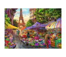 Puzzle Premium Plus - Čajový čas: Květinový trh, Paříž 1000 dílků 68,3x48cm v krabici 40x27x6cm