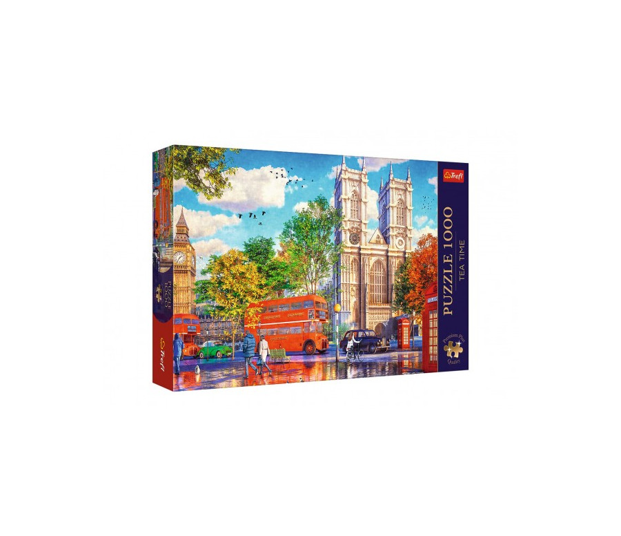 Puzzle Premium Plus - Čajový čas: Pohled na Londýn 1000 dílků 68,3x48cm v krabici 40x27x6cm