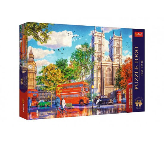 Puzzle Premium Plus - Čajový čas: Pohled na Londýn 1000 dílků 68,3x48cm v krabici 40x27x6cm