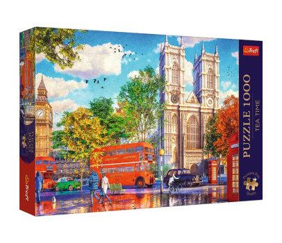 Puzzle Premium Plus - Čajový čas: Pohled na Londýn 1000 dílků 68,3x48cm v krabici 40x27x6cm