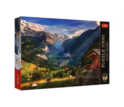 Puzzle Premium Plus - Photo Odyssey: Údolí Lauterbrunnen 1000 dílků 68,3x48cm v krabici 40x27x6cm