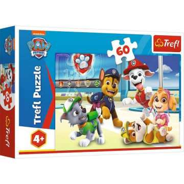 Puzzle Ve světě štěňat Tlapková patrola/Paw patrol 33x22cm 60 dílků v krabici 21x14x4cm