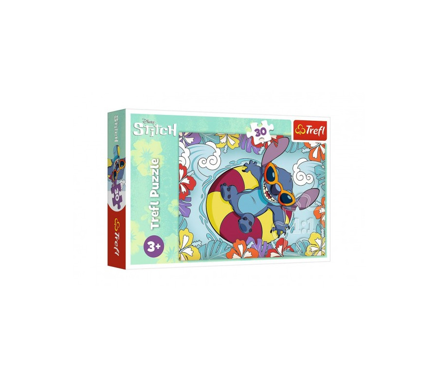 Puzzle Lilo&Stitch na dovolené 27x20cm 30 dílků v krabičce 21x14x4cm