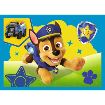 Puzzle 4v1 Štěňata v běhu Tlapková patrola/Paw Patrol 28,5x20,5cm v krabici 28x28x6cm