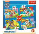 Puzzle 4v1 Štěňata v běhu Tlapková patrola/Paw Patrol 28,5x20,5cm v krabici 28x28x6cm