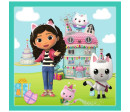 Puzzle 3v1 Gabbyiny aktivity/Gabby´s Dollhouse 20x19,5cm v krabici 28x28x6cm