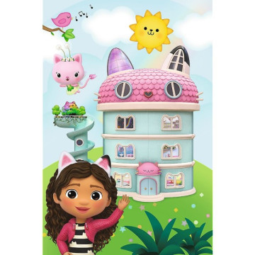 Minipuzzle 54 dílků S Gabby je vždycky legrace/Gabby´s Dollhouse 4 druhy v krab. 6,5x9cm 40ks v boxu