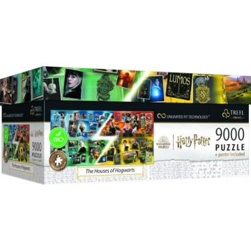 Puzzle Harry Potter Domy v Bradavicích 9000 dílků + plakát v krabici 45x24x21cm