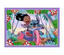 Puzzle 4v1 Bláznivý den Lilo&Stitch v krabici 28x28x6cm