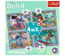 Puzzle 4v1 Bláznivý den Lilo&Stitch v krabici 28x28x6cm