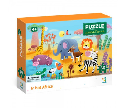 Puzzle Afrika 32x23cm 60 dílků v krabičce 24x18x4cm