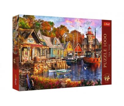 Puzzle Premium Plus - Čajový čas: Přímořský přístav 1000 dílků 68,3x48cm v krabici 40x27x6cm